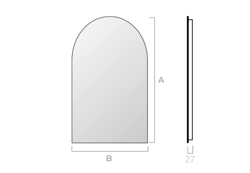 Miroir arco avec éclairage LED Lama Bruntec croquis 2