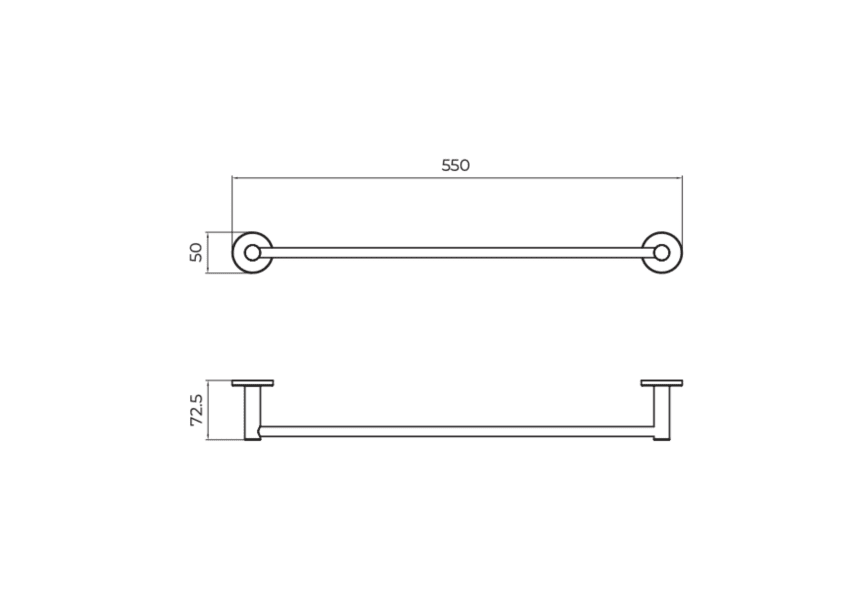 Barre de serviettes de salle de bains Medimex Essential croquis 6