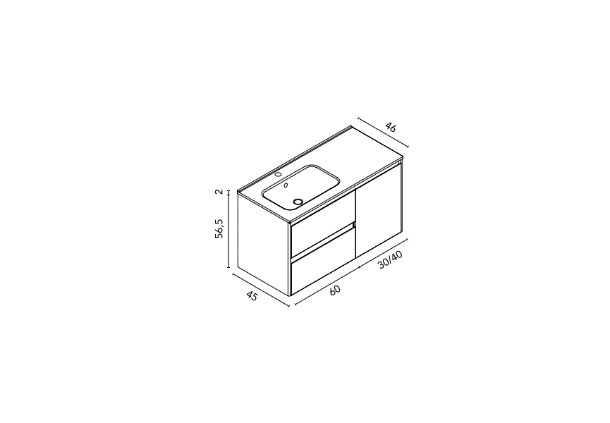 Ensemble de meubles de salle de bains Alfa Royo croquis 9