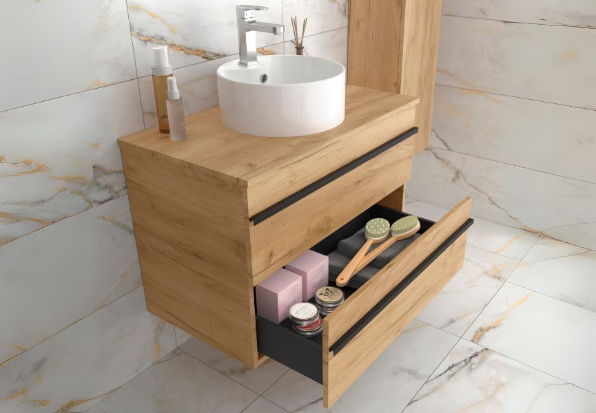 Meuble de salle de bains avec vasque Born Salgar détail 1