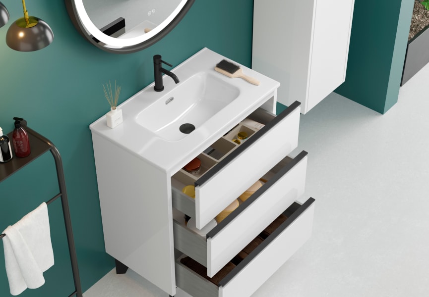 Siena Coycama 40cm - Ensemble meuble de salle de bain à profondeur réduite détail 2