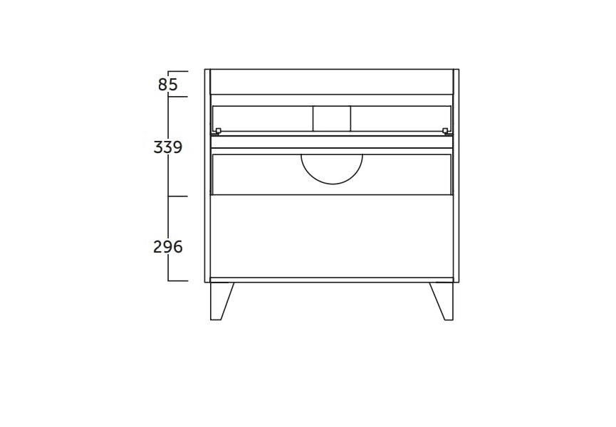 Siena Coycama 40cm - Ensemble meuble de salle de bain à profondeur réduite croquis 4