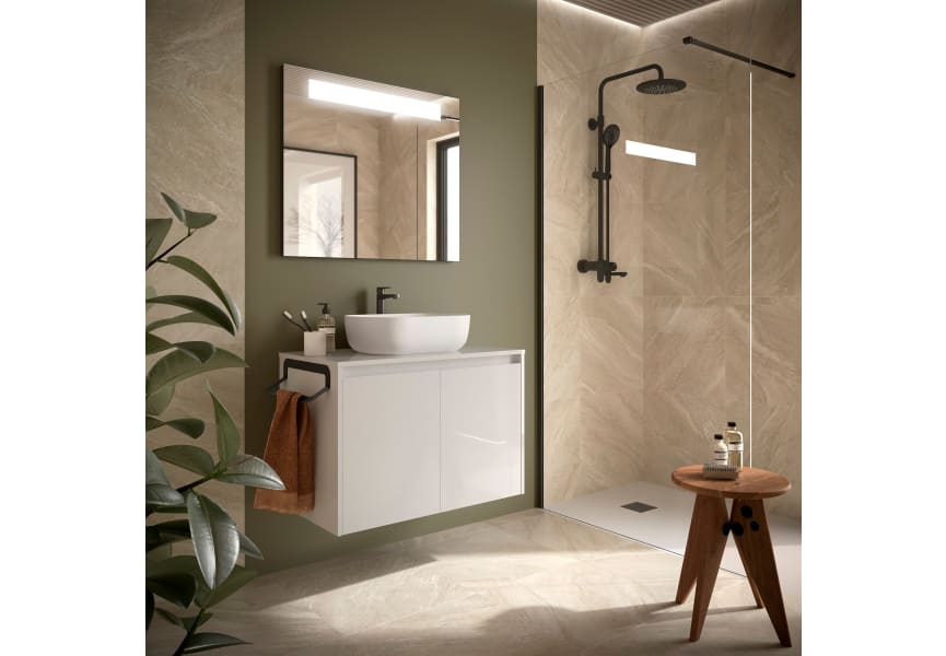 Meuble de salle de bain Noja Salgar avec comptoir en bois principal 1