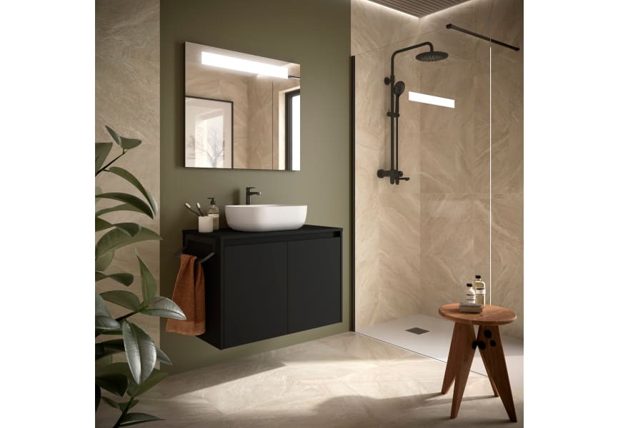 Meuble de salle de bain Noja Salgar avec comptoir en bois principal 3