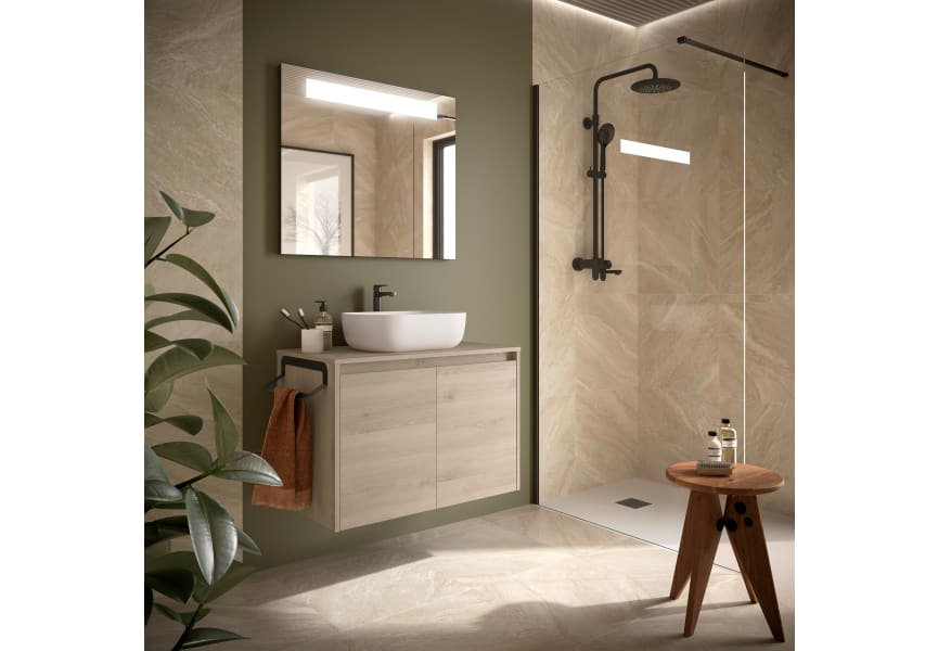 Meuble de salle de bain Noja Salgar avec comptoir en bois principal 7