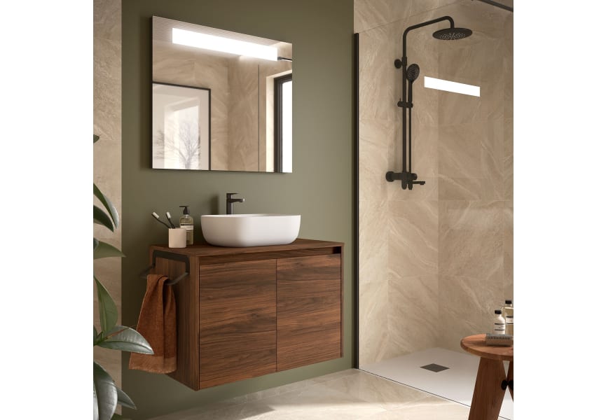 Meuble de salle de bain Noja Salgar avec comptoir en bois principal 0