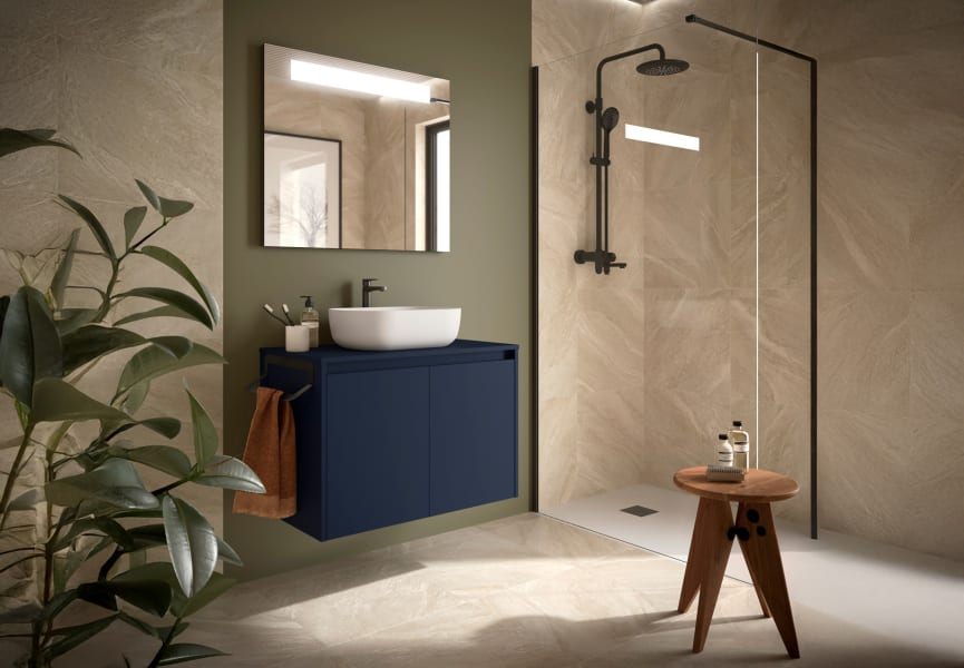 Meuble de salle de bains avec plan de toilette en bois Noja Salgar principal 4