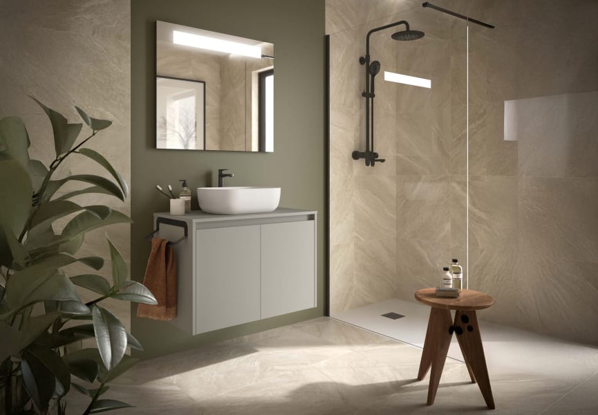 Meuble de salle de bains avec plan de toilette en bois Noja Salgar principal 9