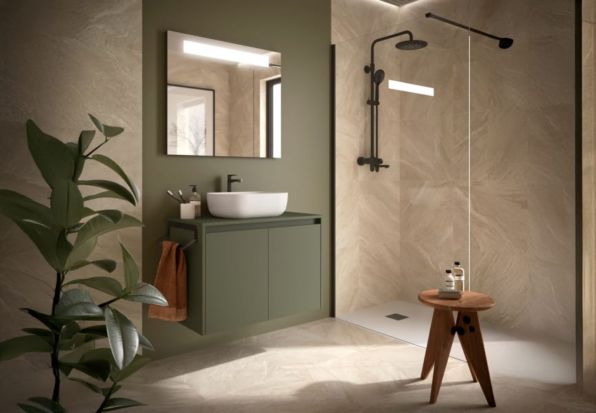 Meuble de salle de bains avec plan de toilette en bois Noja Salgar principal 5