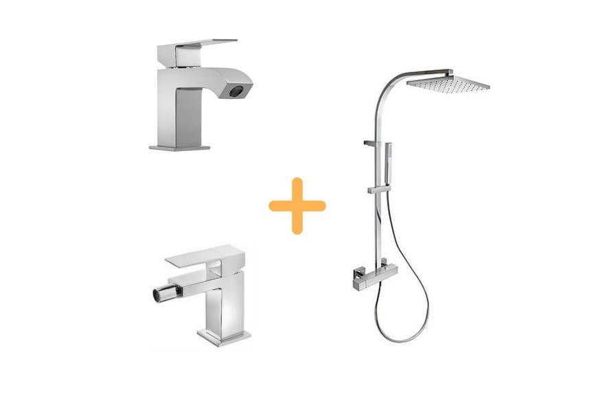 Pack robinetterie de lavabo + robinetterie de bidet + ensemble de douche Ensemble de douche Cuadro Tres principal 0