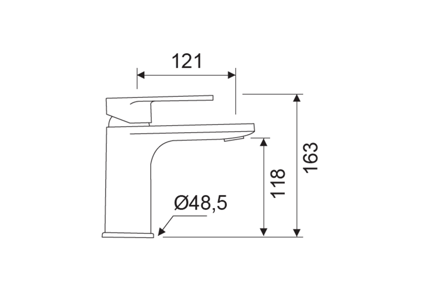 Robinet de lavabo Aura Lluvibath croquis 3