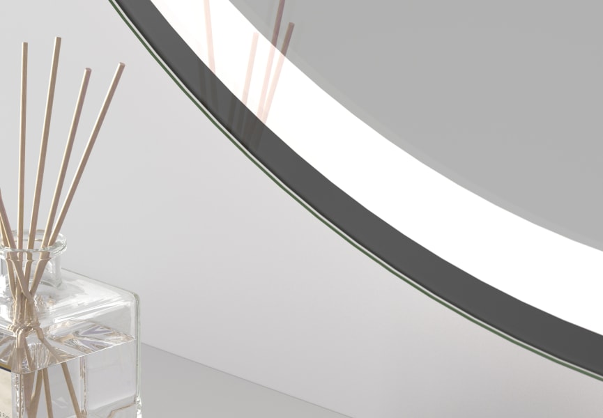 Miroir de salle de bains avec l'éclairage LED Aura Bruntec détail 4