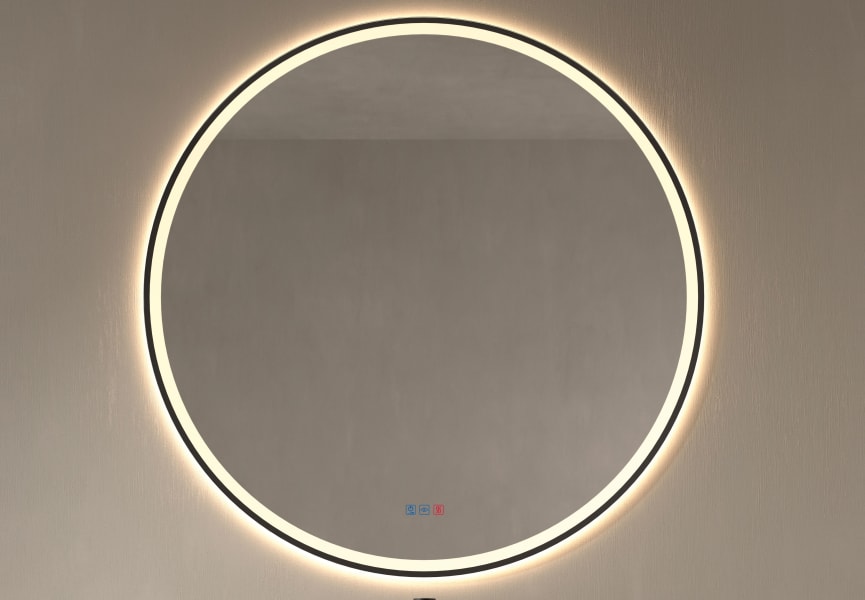 Miroir de salle de bains avec l'éclairage LED Aura Bruntec principal 1