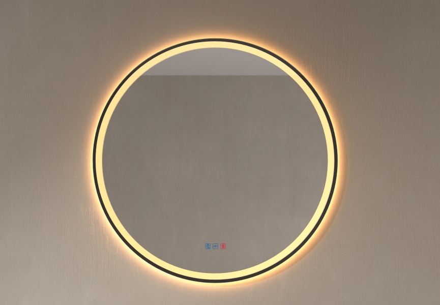 Miroir de salle de bains avec l'éclairage LED Aura Bruntec principal 2