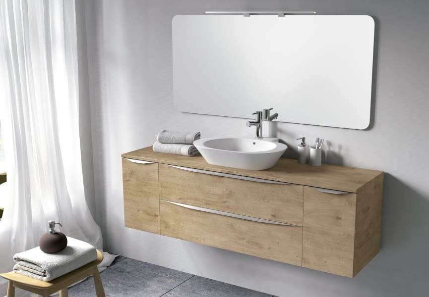 Meuble de salle de bains avec plan de toilette en bois Landes Coycama principal 0