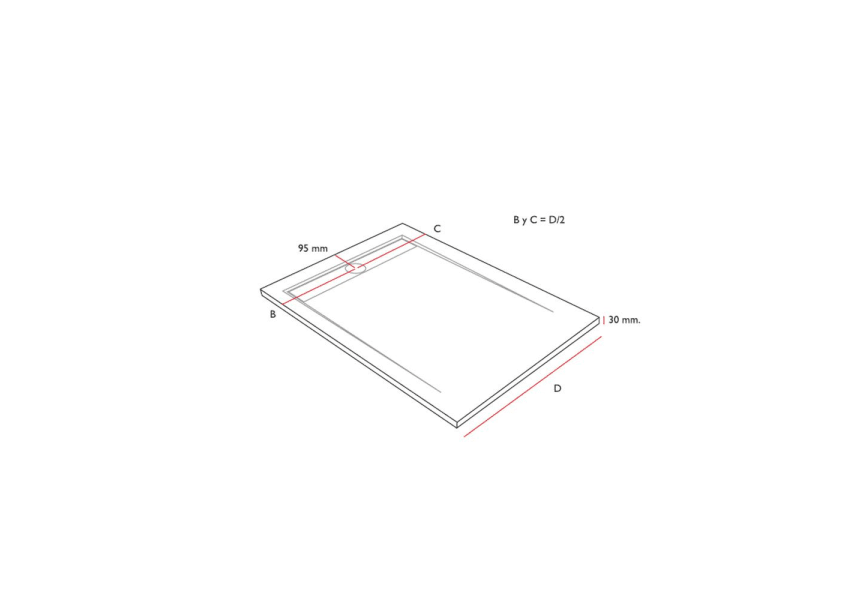 Receveur de douche en résine Design TOP St Bruntec croquis 2