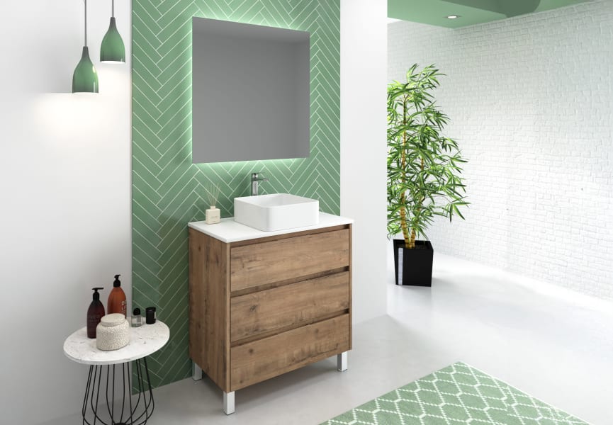 Meuble de salle de bains avec plan de toilette Solid Surface Boston Bruntec principal 1
