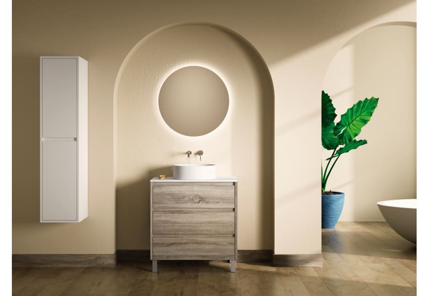 Meuble de salle de bains avec plan de toilette Solid Surface Boston Bruntec principal 1