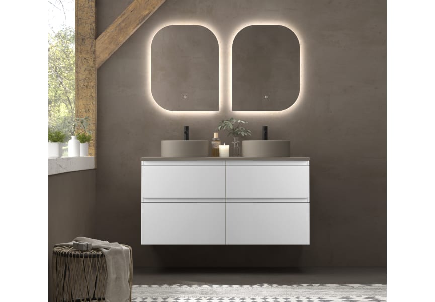 Ensemble de meubles de salle de bains avec lavabos sur plan de toilette microtec Avila Dos Carmen principal 0