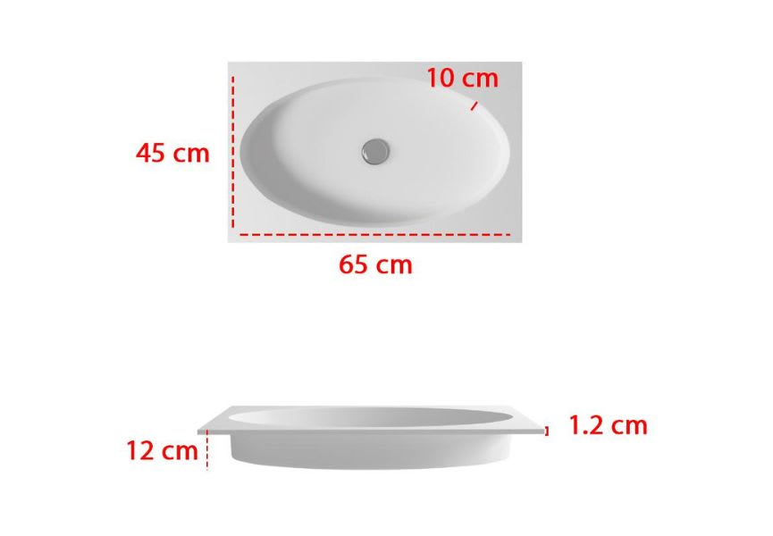 Lavabo suspendu California Bruntec croquis 1
