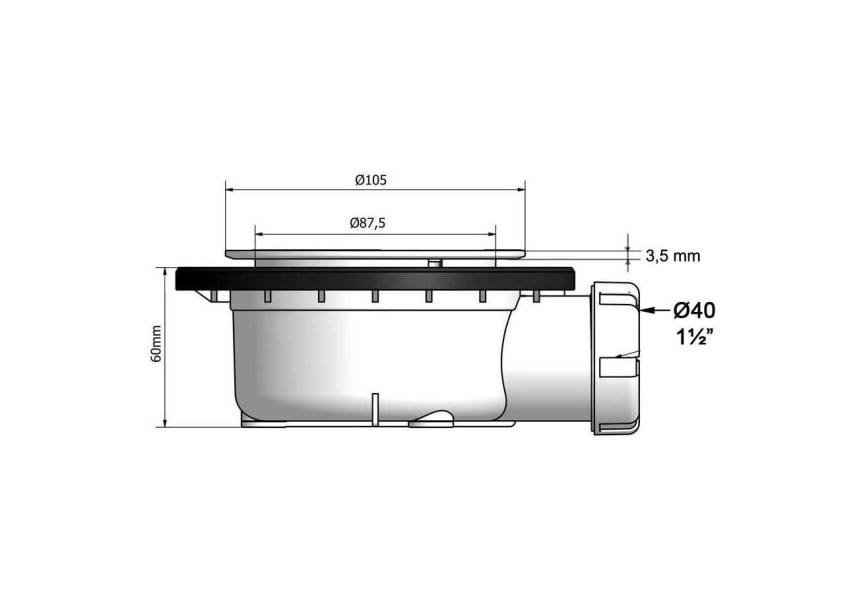 Receveurs de douche en résine Design Basic de Bruntec croquis 4