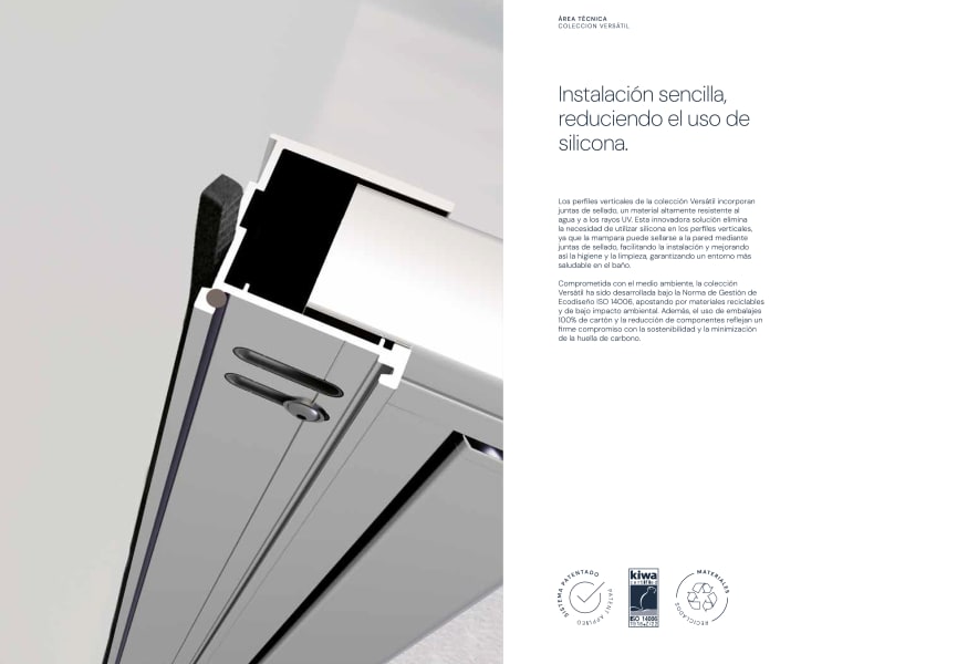 Paroi de douche Versatil VR Lite 220 Profiltek détail 5