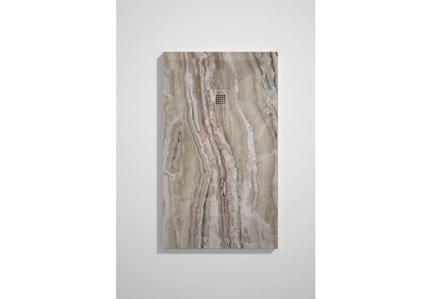 Receveurs de douche en résine décorés Design 3D Marbre Travertin Bruntec option 4