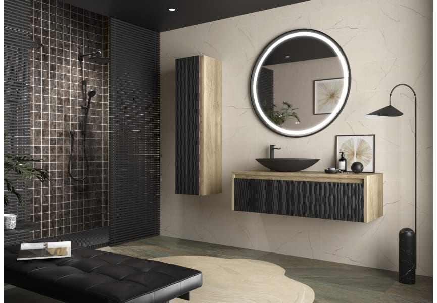 Meuble de salle de bain avec plan de toilette en bois Lambda Coycama principal 3