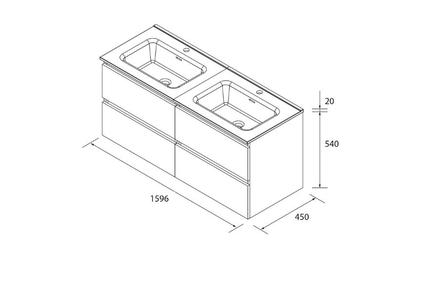 Ensemble de meubles de salle de bain Bequia Salgar croquis 9