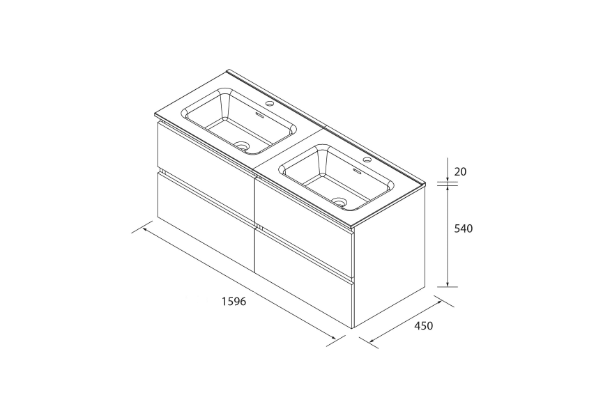 Ensemble de meubles de salle de bain Bequia Salgar croquis 9