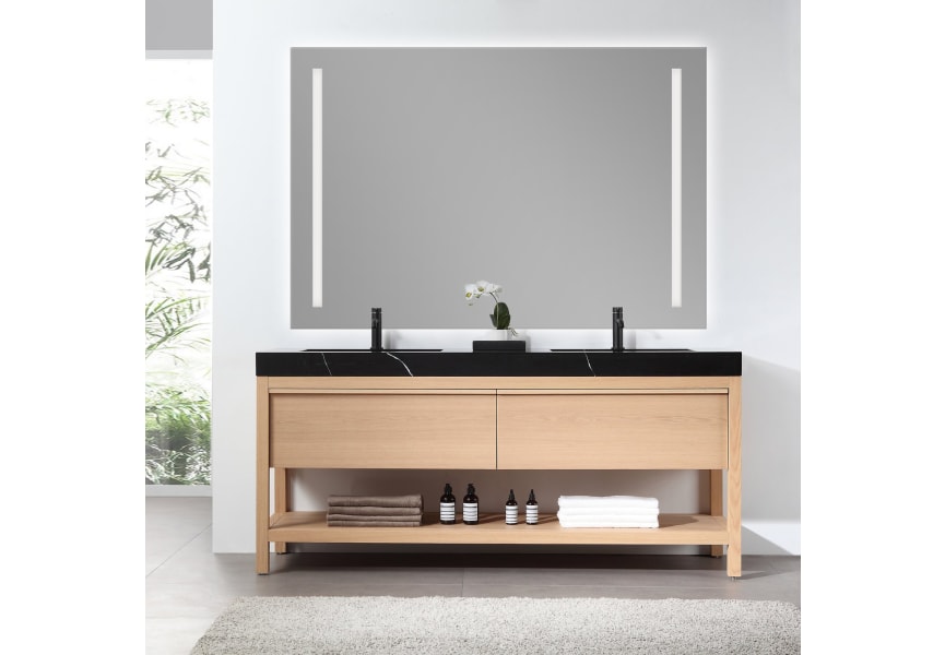 Miroir de salle de bain avec éclairage LED Katrina Bruntec principal 1