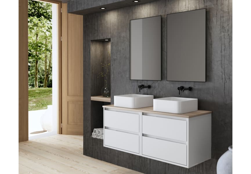 Meuble de salle de bains avec plan de toilette en bois Boston Bruntec principal 0