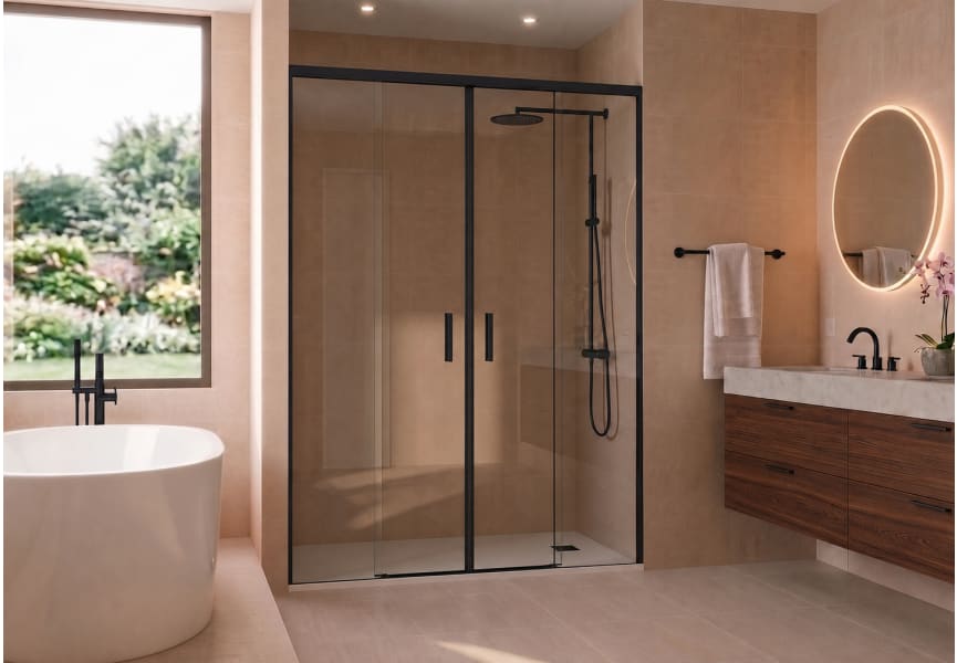 Paroi de douche profilé noir Elara Bruntec principal 0