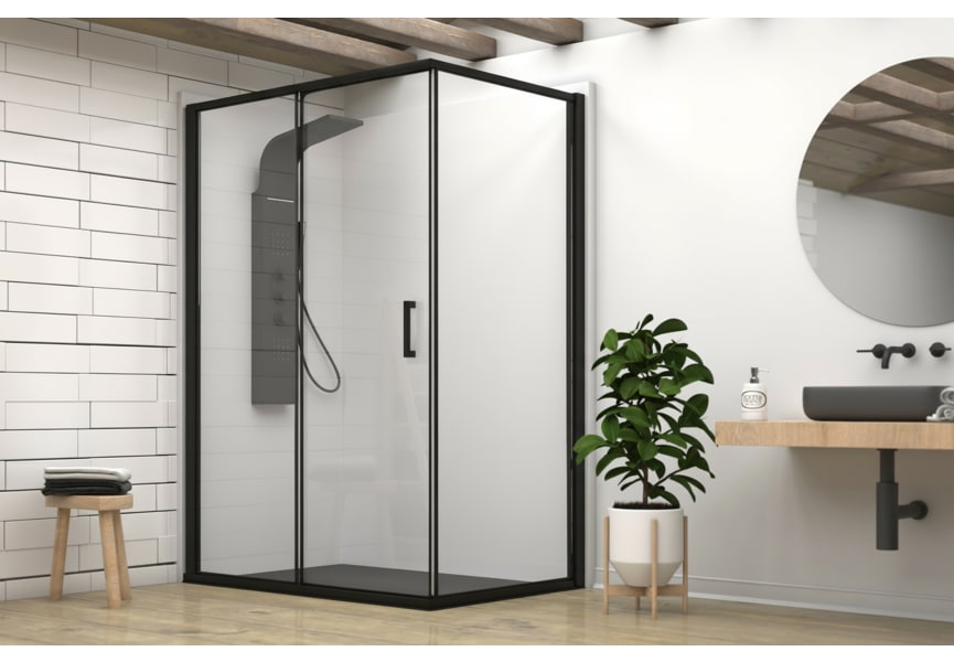 Paroi de douche profilés noirs Sabik Bruntec principal 0