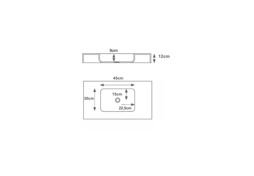 Vasque suspendue Maia Hidronatur croquis 6