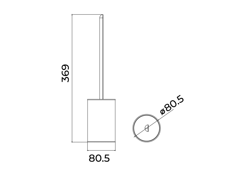 Porte-brosse de toilette Aura Medimex croquis 8