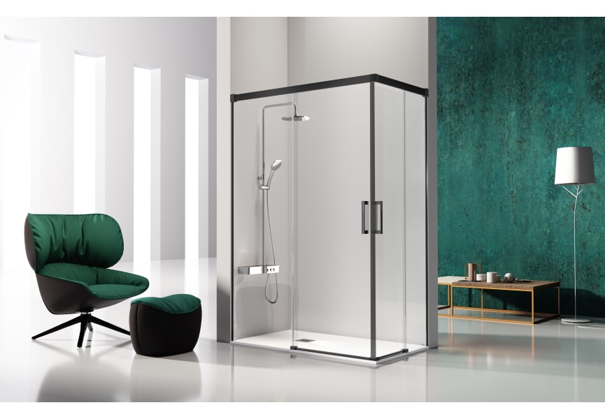Paroi de douche d'angle Glasé (GS607+GS607) Kassandra principal 2