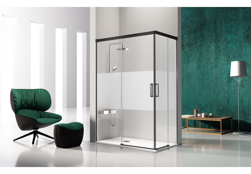 Paroi de douche d'angle Glasé (GS607+GS607) Kassandra principal 4