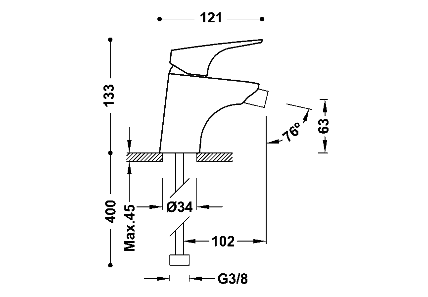 Robinetterie de bidet Canigo Tres croquis 1