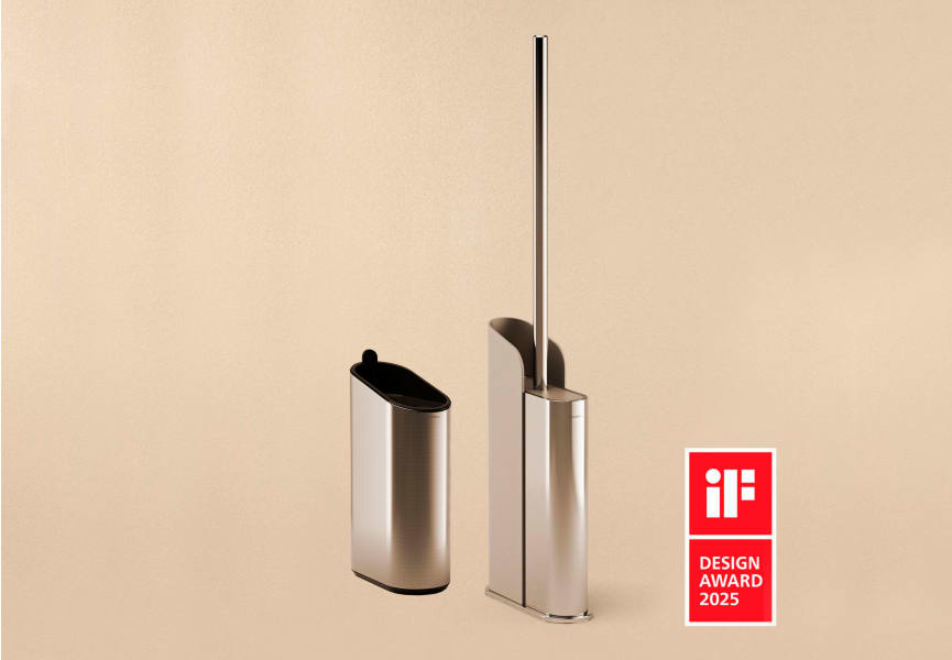 Ensemble brosse à toilettes et corbeille à papier Cosmic Flat principal 0