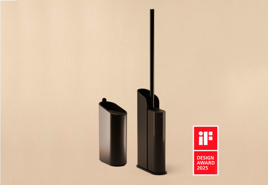 Ensemble brosse à toilettes et corbeille à papier Cosmic Flat principal 2