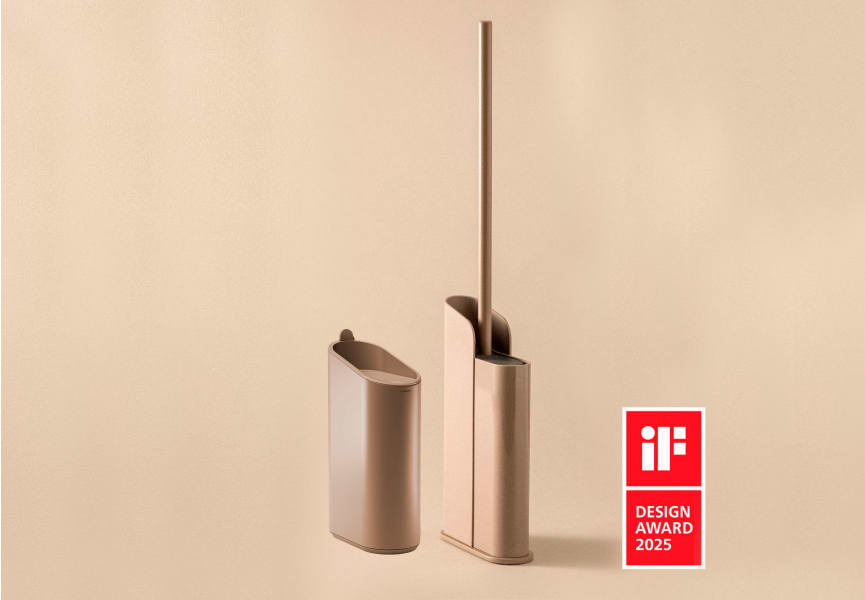 Ensemble brosse à toilettes et corbeille à papier Cosmic Flat principal 1