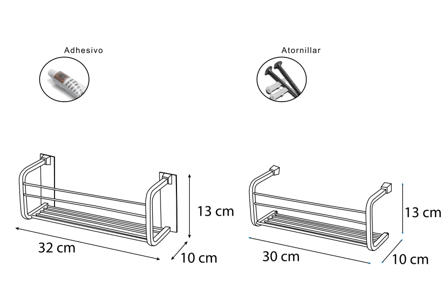 Shower shelf 600 de Bruntec croquis 2