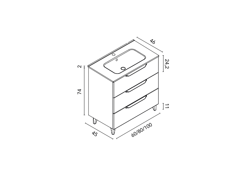 Ensemble de meubles de salle de bains Urban Royo croquis 7
