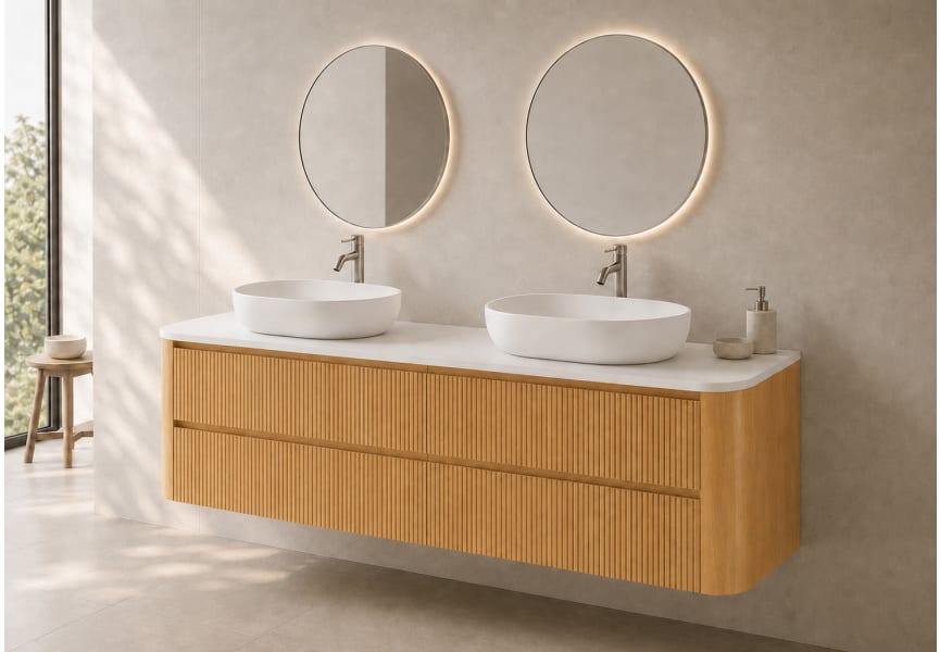 Meuble de salle de bains avec plan de toilette Solid Surface Duna Bruntec principal 0