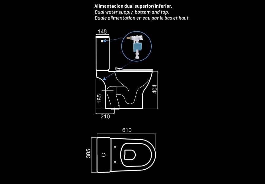 Ensemble toilette + bidet Merlin Bruntec croquis 5