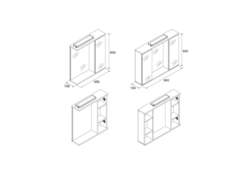 Armoires à miroirs Loira Salgar croquis 3