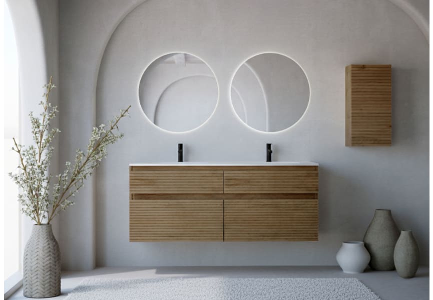 Ensemble de meubles de salle de bain en bois massif palilleria Horizontal Alpes 7 Bruntec principal 0