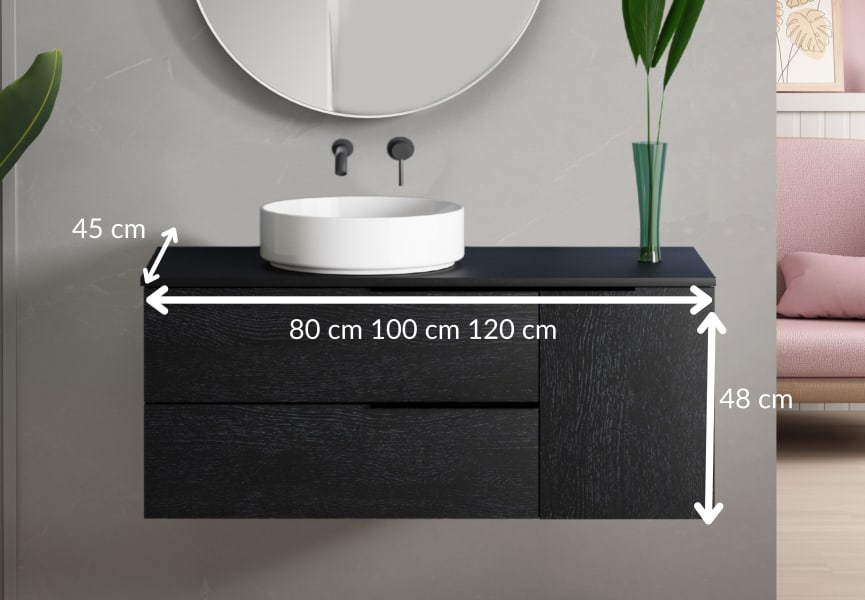 Meuble de salle de bains microtec avec plan de toilette Coban Bruntec croquis 5