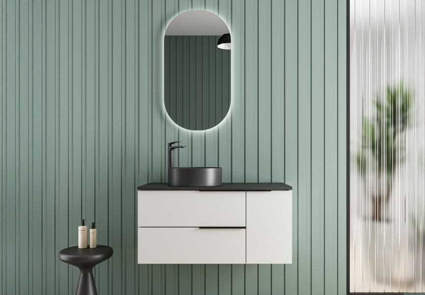 Meuble de salle de bains microtec avec plan de toilette Coban Bruntec principal 1